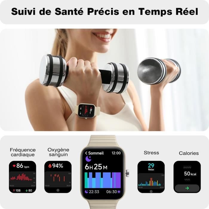 Fitpolo Montre Connectée Femme, Smartwatch Bluetooth 5.0 Tracker d