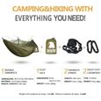 camping hamac set avec moustiquaire, 2 sangles d'arbres carabiners cordes double portable outdoor léger nylon hamac pour camping-3
