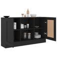 Maison🌏- Buffet à tiroirs Salon Commode bahut Armoire latérale Moderne Noir 120x30,5x70 cm Aggloméré❤4223-3