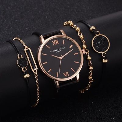Montre Femme à Quartz Noire Avec 12 Bracelets Interchangeables - Neuve Avec étiquettes (générique)