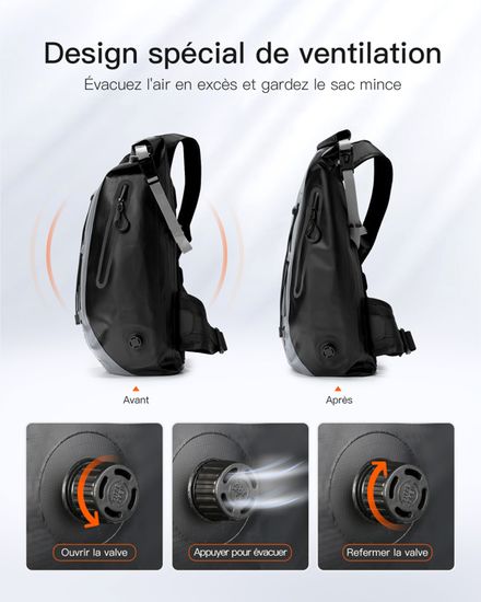 Inateck Sac à Dos Vélo Étanche 25-30L – Randonnée, Escalade, Avec Poche Sécurité