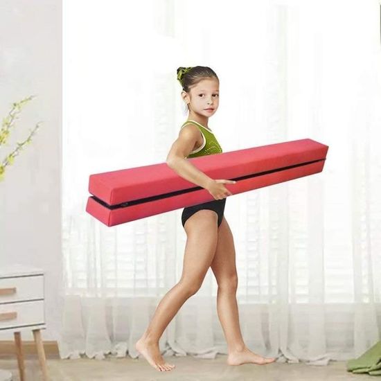 Giantex poutre gymnastique pliable, poutre d'équilibre en mousse avec daim  faux cuir pour enfant adulte 2,1m - Conforama