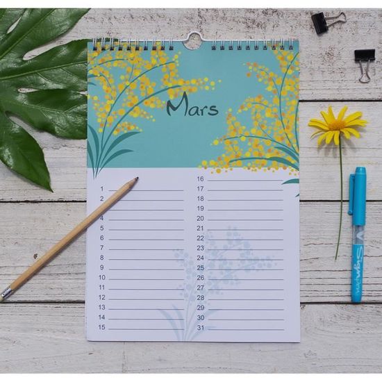 Calendrier Des Anniversaires Avec Feuillages Cdiscount Beaux Arts Et Loisirs Creatifs