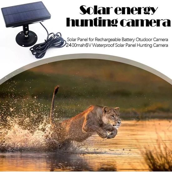 scosao Panneau Solaire pour Caméra de Chasse DC 6V 2400mAh Imperméable Portable Externe Chargeur Solaire pour Trail Camera et Camera Chasseur 
