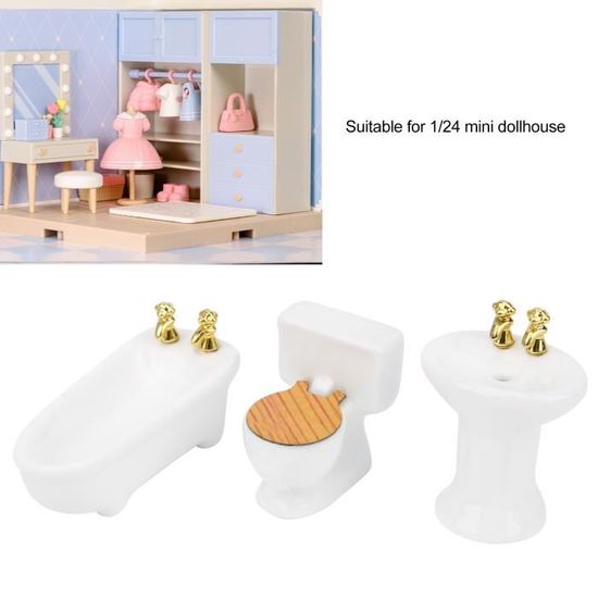 Dollhouse Miniature Salle de bain douche robinet douche cascade modèle de jouet 