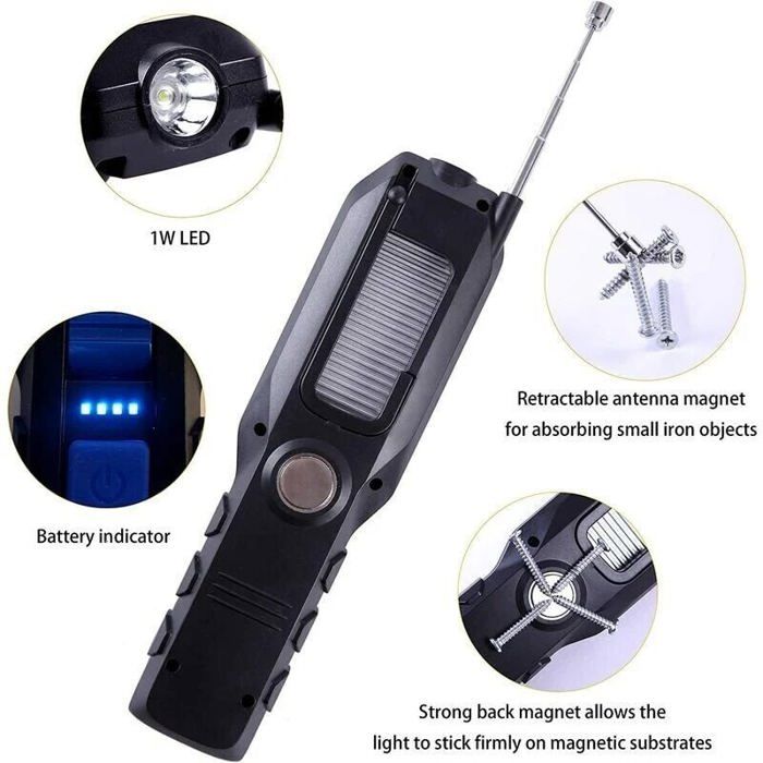 Baladeuse LED Atelier Articulée Rechargeable - 300 Lumens