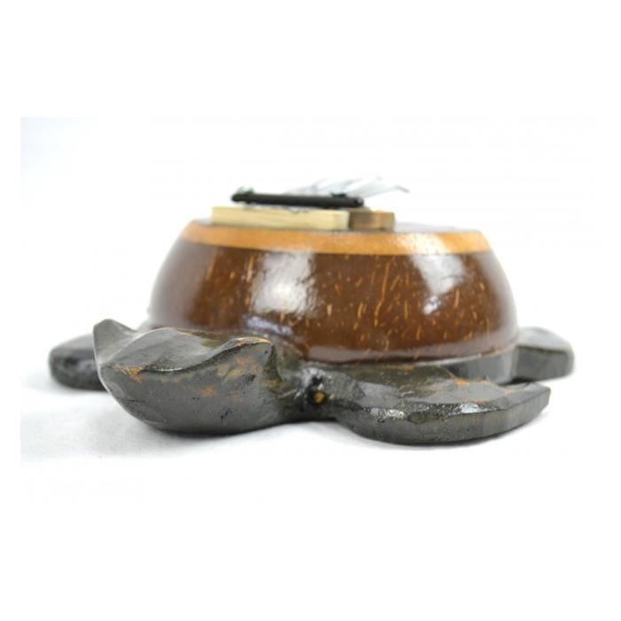 Karimba / Piano à Pouce En Noix De Coco Forme Tortue - Instrument Africain, Bois & Métal, 23x18x7 Cm