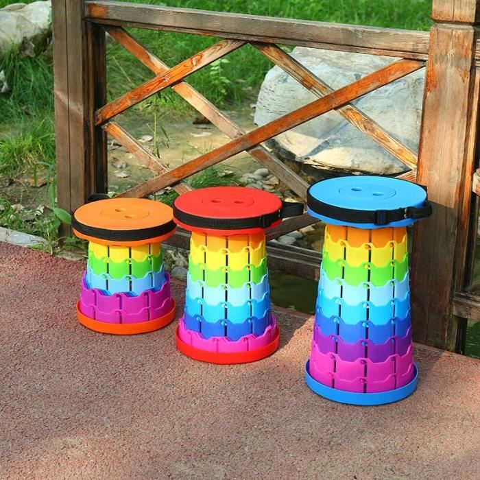 Chaise De Camping Tabouret Rétractable Portable - Tabouret De Pêche Pliant En Hauteur Réglable