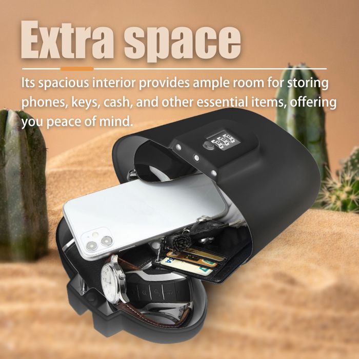 Mini Coffre-fort à Code Portable étanche - Avec Câble En Acier Amovible Pour Plage, Voyage Et Sécurité Des Objets De Valeur
