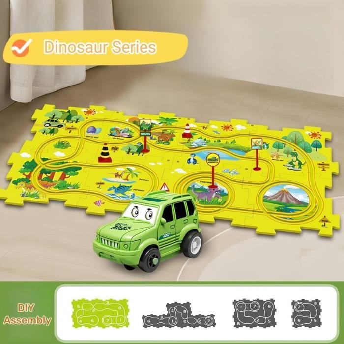 Circuit Voiture Enfant Petites Jouet pour Enfants DIY Piste de Puzzle  Itinraire