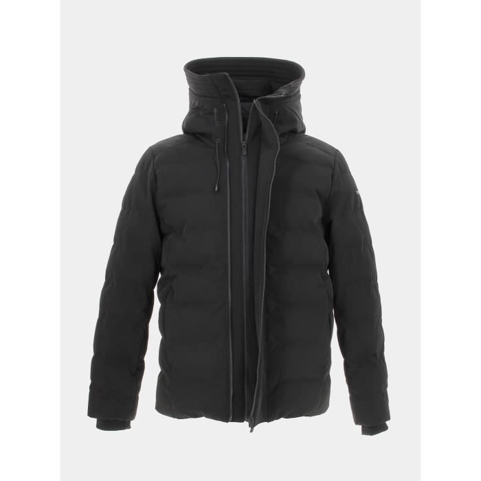 Blouson B melvin Teddy Smith Homme Noir 2 poches laterales zippees Logo serigraphie Noir Cdiscount Pret a Porter
