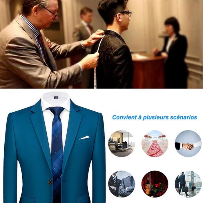 Veste Chemise Pantalon Cravate Noeud Costume Homme 5 Pieces Marque Luxe Deux Bouton Smoking Mariage Business Fete Blazer Marine Bleu marine Cdiscount Pret a Porter