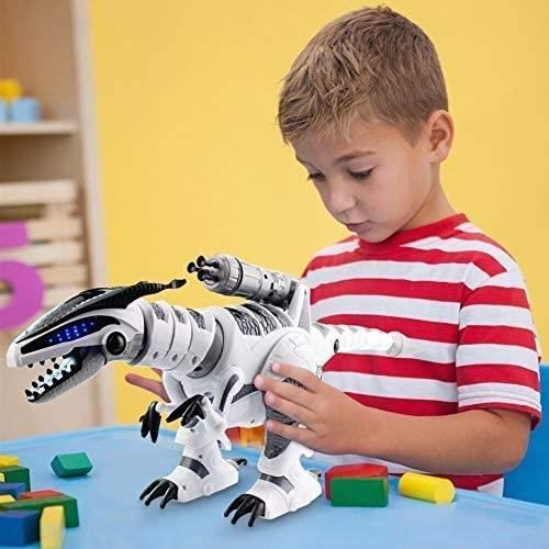 Robot Dinosaure Télécommandé Géant 66 Cm - Cyber Velociraptor Programmable - Marche, Parle, Danse, Tire Fléchettes - Cadeau Technologique Enfants