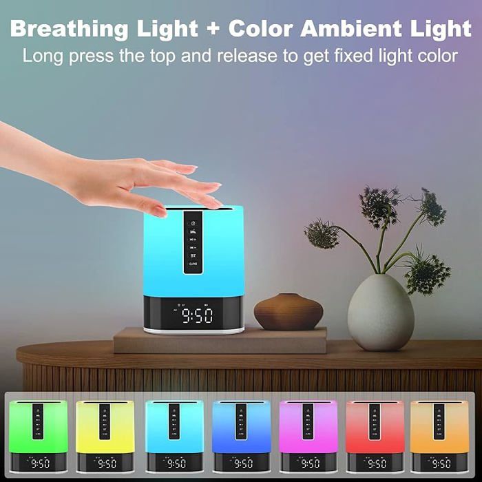 Réveil Avec Enceinte Bluetooth, Lampe De Chevet Tactile, Veilleuse LED Rgb A Couleurs Changeantes Cadeau De Noel Pour Enfants Enceinte Bluetooth Portable Cadeau Creatif Pour Adolescentes 91804618