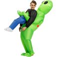 Costume Gonflable Alien Accessoires Rigolos Halloween Party pour Adulte(150-190CM) - Vert-0