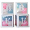 4 Cubes décoratifs à ballons "BEBE" ou "BABY" en contour blanc (x1) REF/51728-0