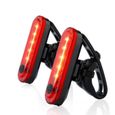 CYA 2 Packs de feux arrières pour vélo de montagne ultra lumineux rechargeables par USB feux arrières rouges à hautes leds tout neuf-0