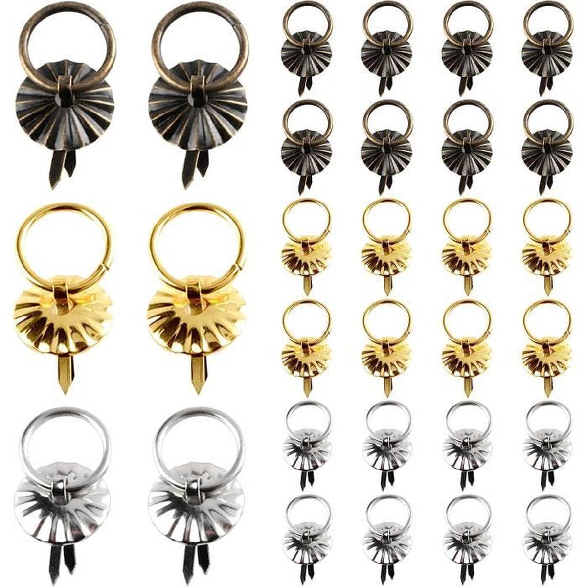 Mardatt Lot De 150 Attaches En Métal Avec Anneaux De Traction