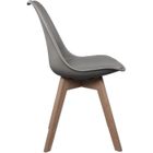 THE CONCEPT FACTORY Chaise scandinave avec assise rembourrée (Lot de 2) Gris