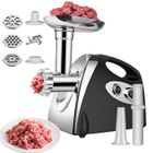 Hachoir à viande électrique 3 en 1 - Hachoir à légumes professionnel Joulli - 2800 W - 3 disques en acier inoxydable - Noir