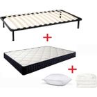 IZTOSS Ensemble de literie - Haute qualité - 90x190 cm - Matelas, Sommier, Couette, Oreillers - 1 place