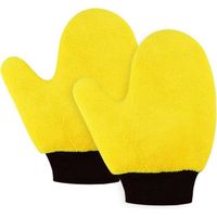 2 gants de lavage en microfibre de qualité supérieure,Extrêmement absorbants Ultra doux Élimination de la saleté Pour professionnels