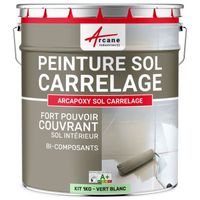 Peinture résine carrelage sol - ARCAPOXY SOL CARRELAGE  Ral 6019 Vert Blanc - Kit 1 Kg jusqu'a 5m² pour 2 couches
