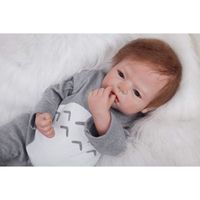Poupée Reborn bébé 22inch 55cm en Vinyle Souple et Silicone - ZIYIUI - Garçon Jouet Fille Baby 1519