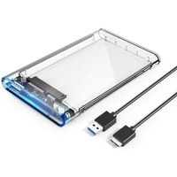 ORICO USB 3.0 Boîtier Externe pour Disque Dur 2,5", SATA III 6Gb/s, pour HDD et SSD DE 2,5 Pouces et 7/9,5 mm, sans Outil
