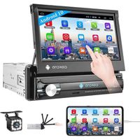 Autoradio 1 Din avec Bluetooth Navi GPS 7 Pouces Écran Tactile Poste Radio Voiture Lien Miroir iOS/Android/Entrée AUX/WiFi 1G+16G