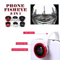 3 en 1 Objectif Universel Pour Téléphone Fish-eye Grand Angle Macro Pour iPhone Blackberry Samsung Tablet