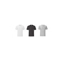Lot de 3 t-shirts manches courtes col rond uni Fruit Of The Loom Joe - Noir, Gris, Blanc