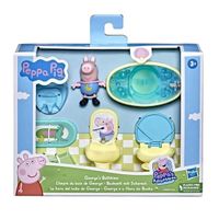 Peppa Pig Adventures Coffret Salle de bain de George Figurine personnage et Accessoires maison Set Jouet et carte