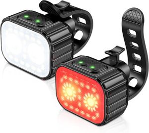 Lampe de Vélo, Lumières pour la Conduite de Nuit | Lampe de Cyclisme 1800mAh Rechargeables