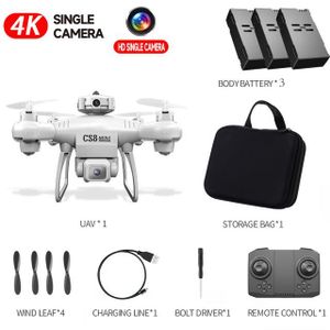 DRONE Blanc Simple 3B-Mini Drone professionnel HD 4K, 36