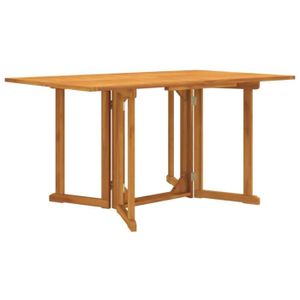 TABLE DE JARDIN  Atyhao Table de jardin papillon pliante 150x90x75 cm bois massif teck 60299