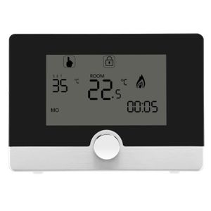 THERMOSTAT D'AMBIANCE Contrôleur de température de thermostat programmable système de chauffage de chaudière Noir