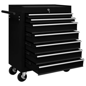 Servante - Desserte MMF® Servante d'atelier à outils - Chariot à outils d'atelier avec 7 tiroirs Noir #679519