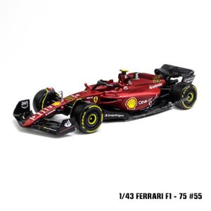 VÉHICULE CIRCUIT 2022 F1-75 N ° 55 - Bburago Modèle de voiture F1 Red Bull Racing, 1:1, Peinture spéciale, Formule 1, Alliage