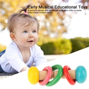 HOCHET ARAMOX Jouets éducatifs pour bébé Jouet de Hochets en Bois pour Bébé Jouets Éducatifs Musicaux Précoces pour Bébés 3-Hochet