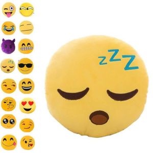 COUSSIN ® Coussin / Oreiller/ Pillow/ Peluche Emoji Adorable Rond en PP Coton Sommeil