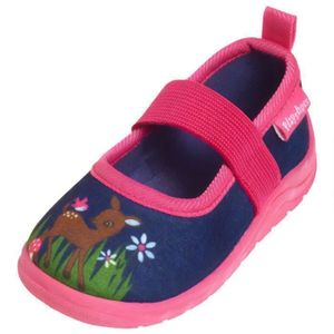 CHAUSSON - PANTOUFLE Chaussons bébé - PLAYSHOES - Deer - Navy/pink - Tige en textile