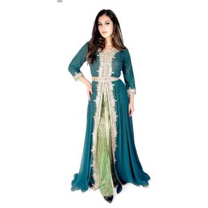 DJELLABA – CAFTAN – TAKCHITA caftan vert alka brode perle kaftan takchita robe Dubai oriental karakou