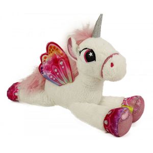 PELUCHE Peluche Geante Licorne Blanche Avec Ailes Rose 87Cm - Grande Peluche - Animal Fantastique - Enfant