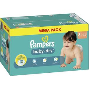 COUCHE PAMPERS Baby-Dry Taille 3 - 112 Couches - 6/10 kg