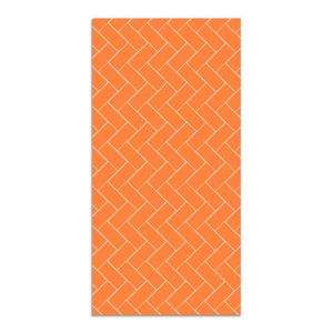 TAPIS DE SOL Tapis Vinyle Panorama Mosaïque de Briques Oranges 80x150 cm - Tapis pour Cuisine, Bureau et Salon en PVC