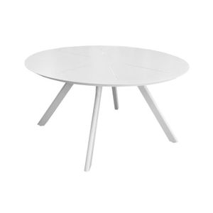 TABLE DE JARDIN  Table de jardin ronde Seven en aluminium - blanc 150 cm