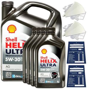 HUILE MOTEUR 9 litres original Shell Helix Ultra Prof. AG 5W30 huile moteur 550040557 ACEA C3 SET