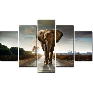 TABLEAU - TOILE TD® Cadre salon mur Art photos HD imprimé 5 pièces