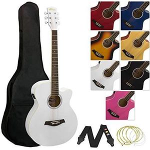 Tiger Guitare acoustique pour débutant Noir 